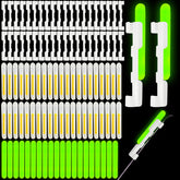 BHwra 300pcs fishing glow sticks set, green glow with 260 mini sticks and 40 card slots